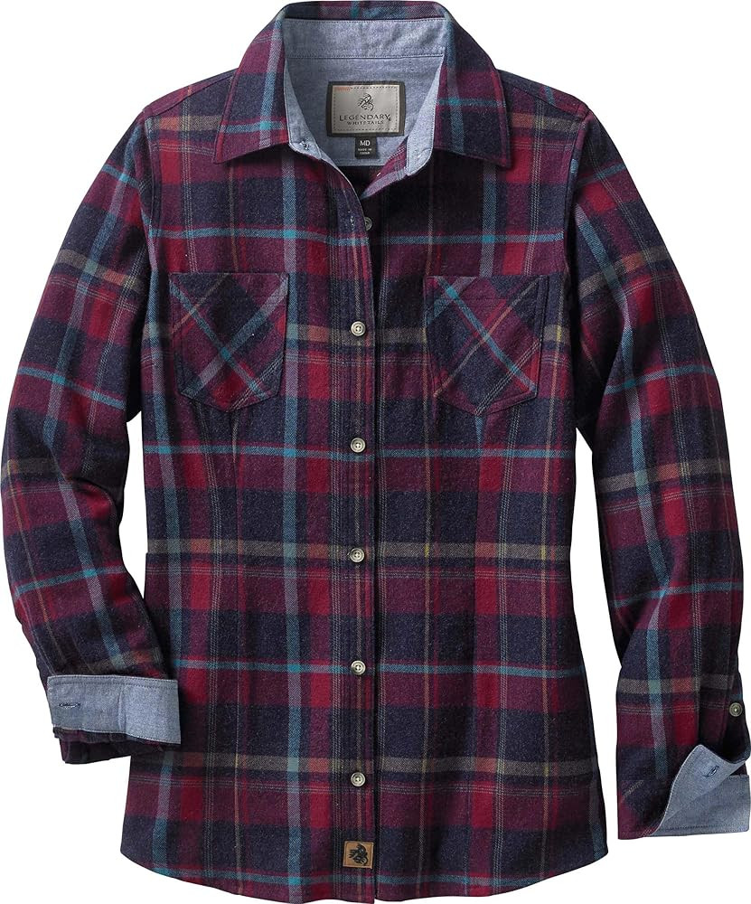 Legendary Whitetails Women’s Long Sleeve Plaid Flannel Button Up Shirt 100% Cotton | Amazon (US)