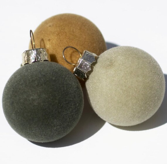 Flocked Ornament Set Christmas - Etsy | Etsy (US)