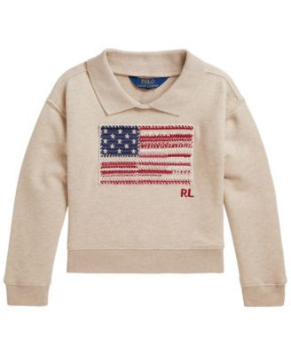 Girls' 2T-6X Flag Terry Long-Sleeve Sweatshirt | Macy's