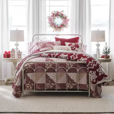 North Pole Trading Co. Holiday Holly Patchwork Quilt Set, Color: Rumba Red - JCPenney | JCPenney