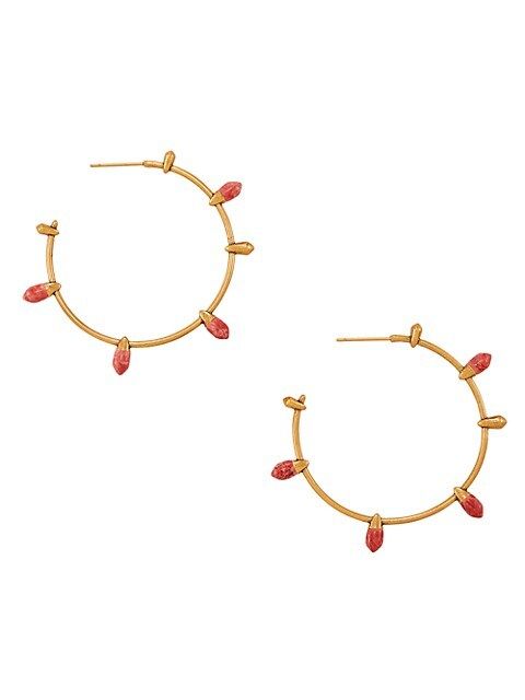 Freida Oxidized 14K Yellow Gold-Plated & Gemstone Hoop Earrings | Saks Fifth Avenue OFF 5TH