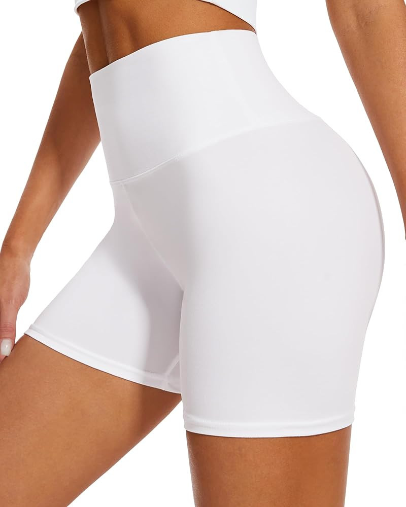 DHSO High Waisted Biker Shorts for Women-5" Tummy Control Fitness Athletic Workout Running Yoga G... | Amazon (US)