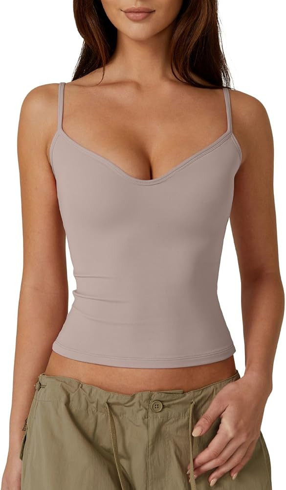 QINSEN Sexy Womens Sweetheart Neck Sleeveless Tank Spaghetti Strap Slim Fit Crop Tops | Amazon (US)