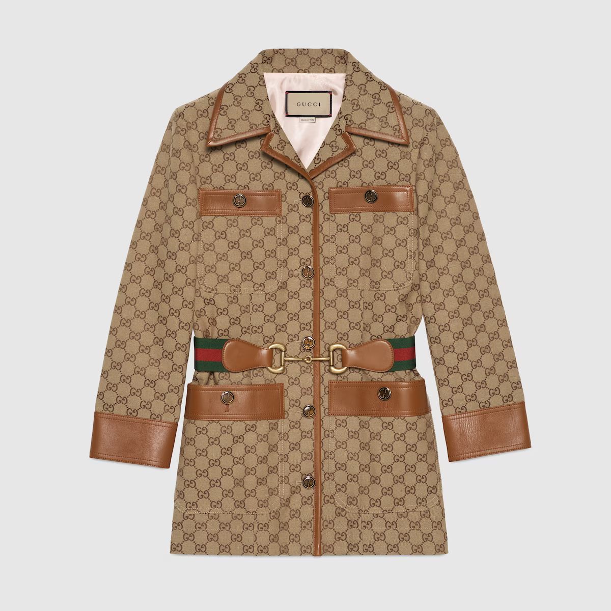 GG canvas jacket with Web belt | Gucci (US)