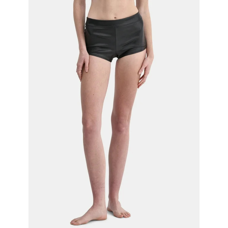 No Boundaries Women's Faux Leather Boyshorts, Sizes XXS-XXL | Walmart (US)