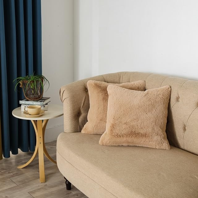 LANANAS Luxury Soft Plush Faux Fur Throw Pillow Covers for Couch Decorative Mongolian Fur Throw Pill | Amazon (US)