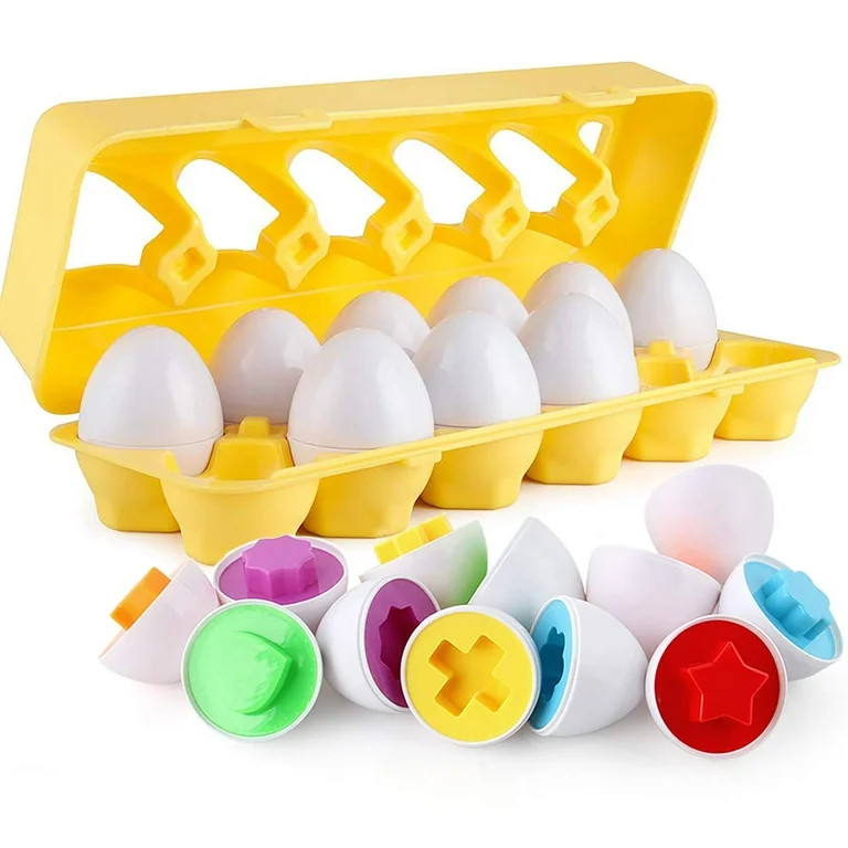 Matching Eggs - Toddler Toys - Color Shapes Matching Egg Set - Educational Color, Shapes and Sort... | Walmart (US)