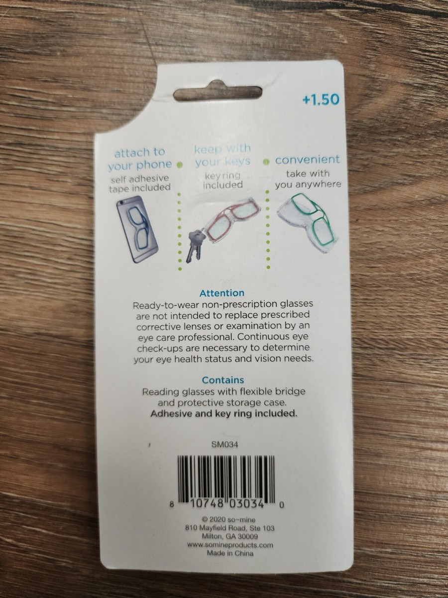 Reading Glasses SO MINE Brand “on the go” Mobile Reading Glasses +1.50 Clear  | eBay | eBay US