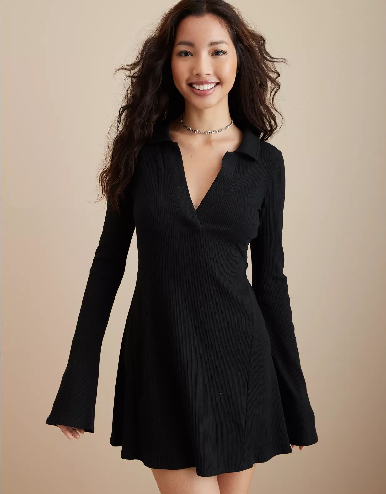 AE Collared Knit Mini Dress | American Eagle Outfitters (US & CA)