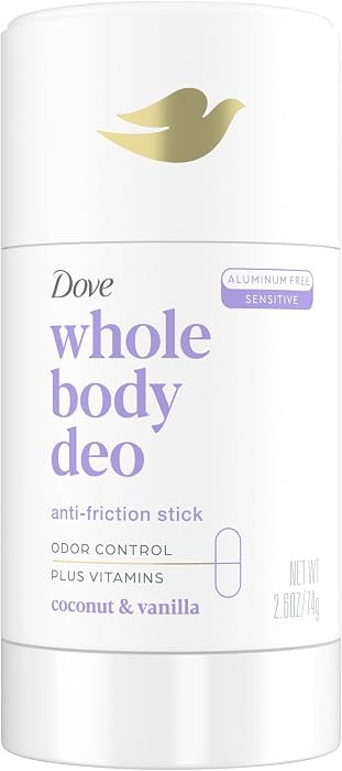 Dove Whole Body Deo Aluminum Free Anti-Friction Deodorant Stick Coconut + Vanilla for All Day Odo... | Amazon (US)