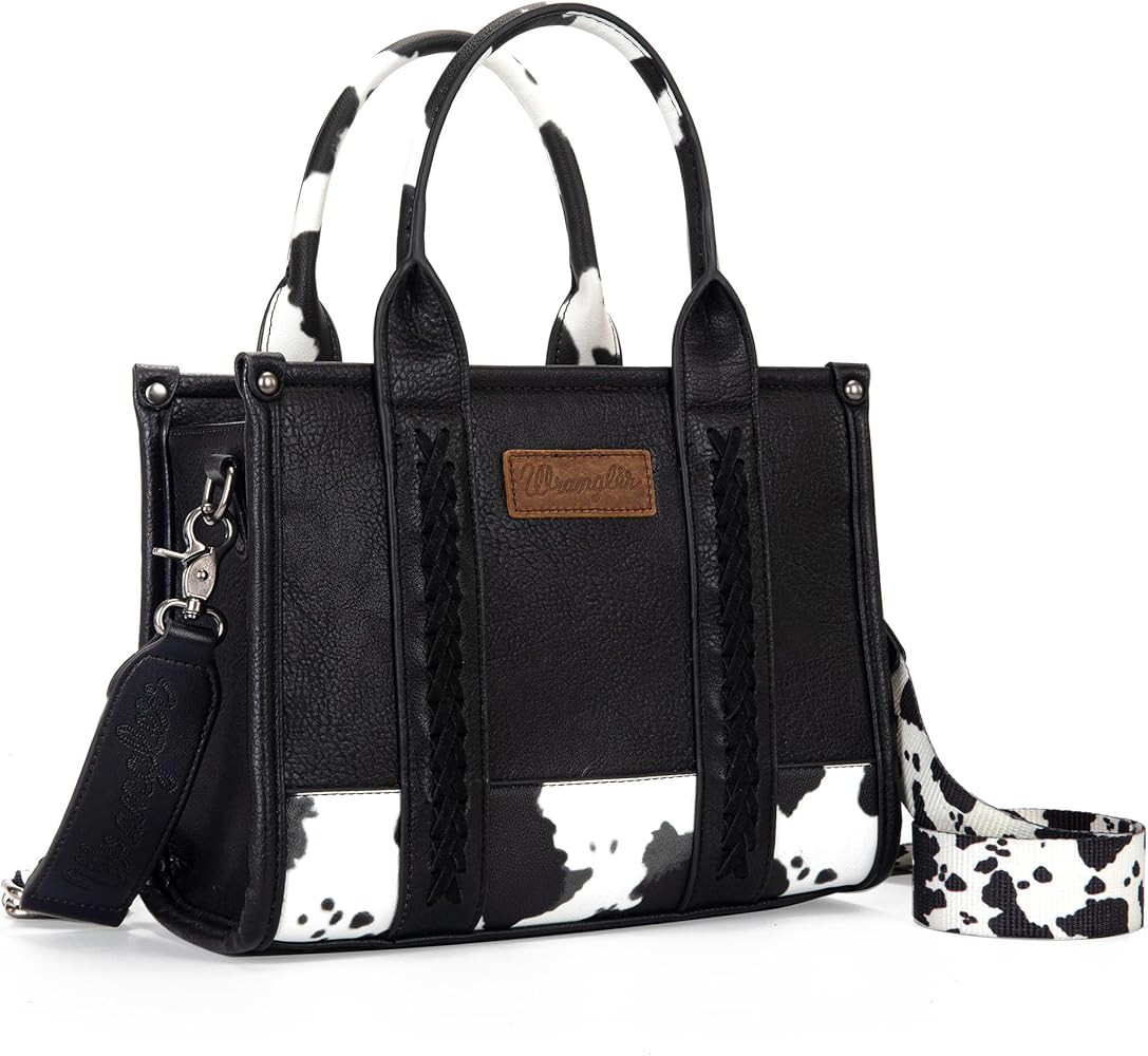 Montana West × Wrangler Tote Bag for Women Western Cow Print Purse Designer Top Handle Handbags | Amazon (US)
