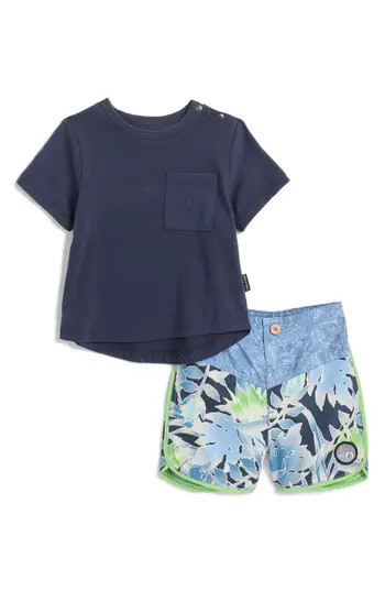 Volcom T-Shirt & Swim Shorts Set in Navy at Nordstrom Rack, Size 12M | Nordstrom Rack