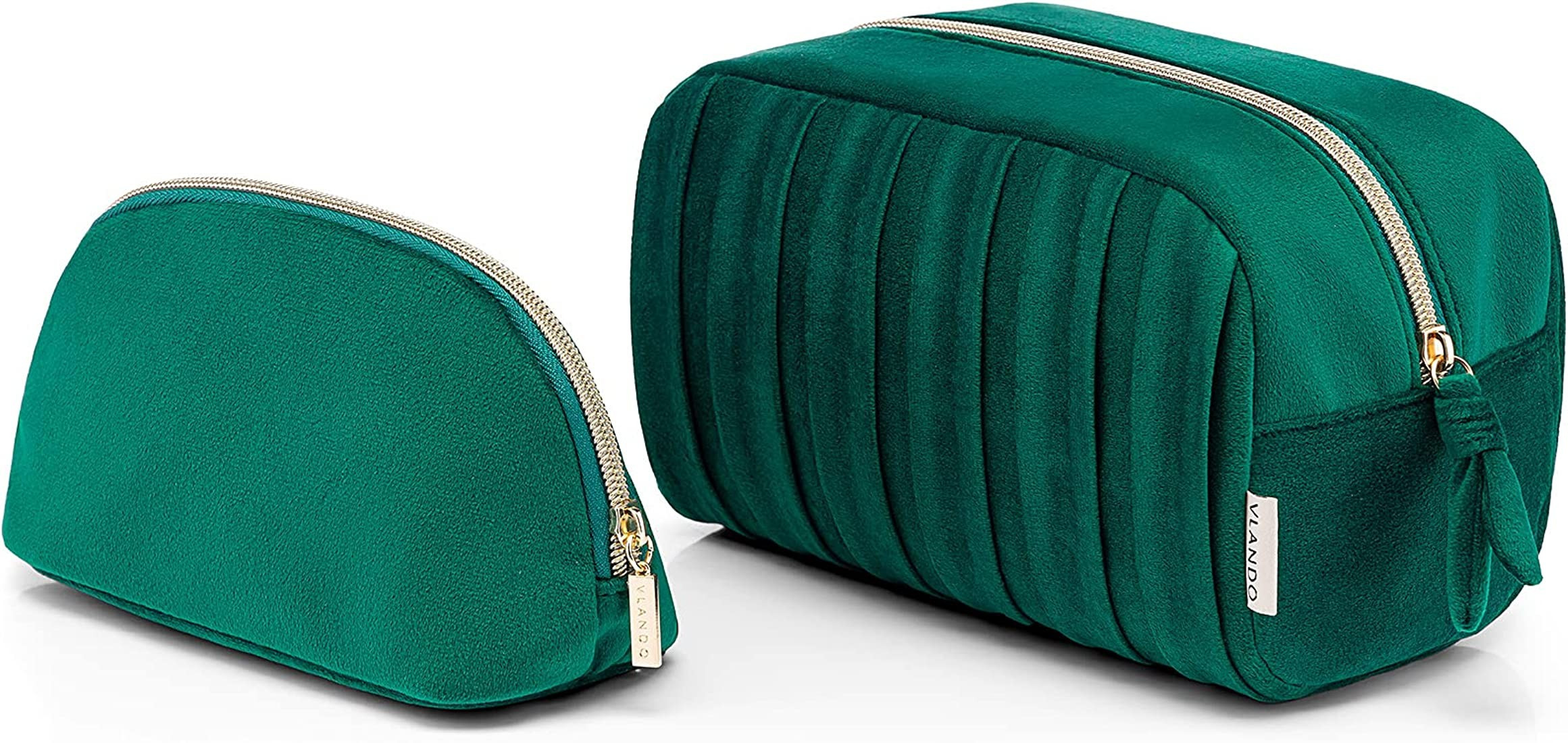 Amazon.com: Vlando Makeup Bag,2 Pcs Cute Makeup Bag Travel Makeup,Modern Lizzy Velvet Portable Co... | Amazon (US)