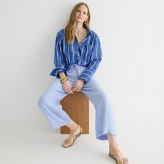 Petite wide-leg seaside pant in linen | J. Crew US