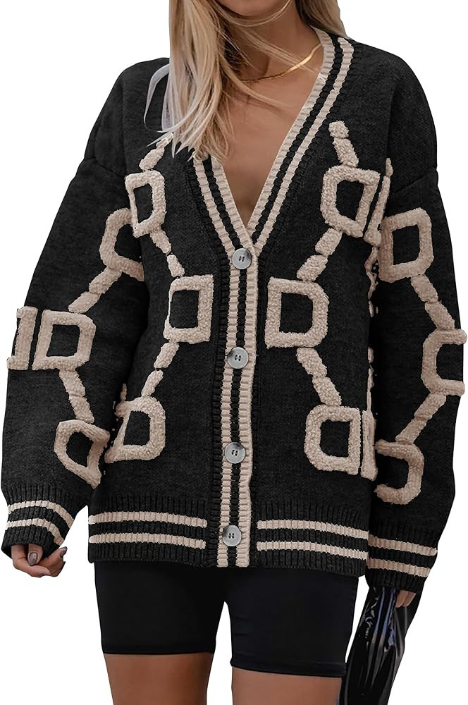 PRETTYGARDEN Women's Fall Chunky Knit Cardigan Sweaters Casual Open Front Button Up Winter Coats ... | Amazon (US)