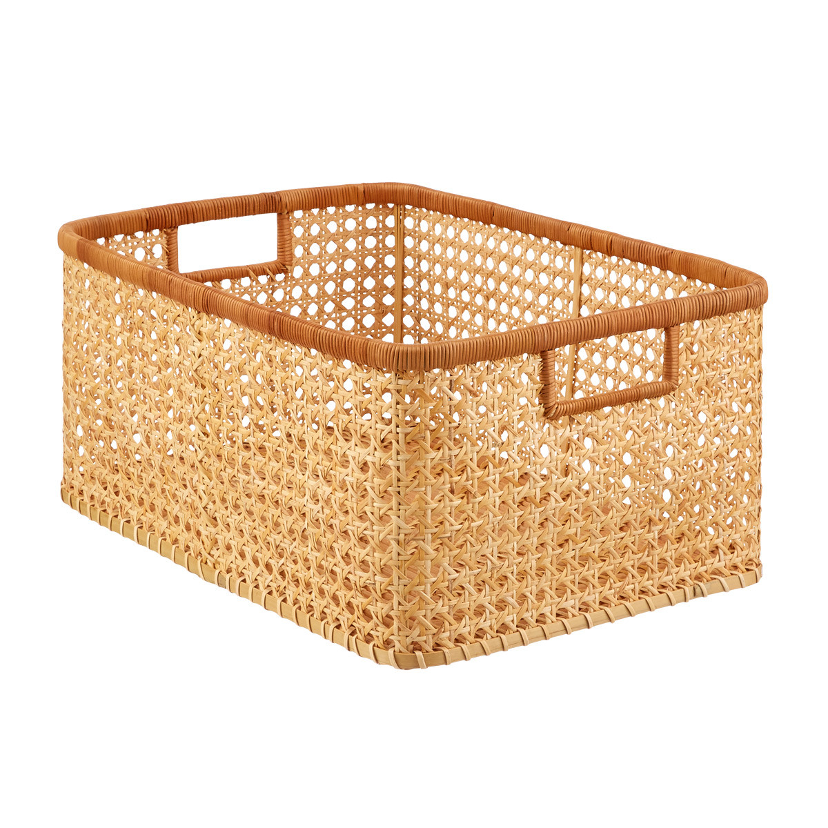 Albany Cane Rattan Bin | The Container Store