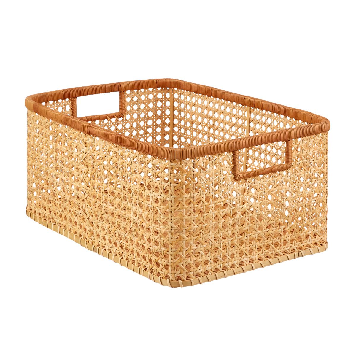 Albany Cane Rattan Bin | The Container Store