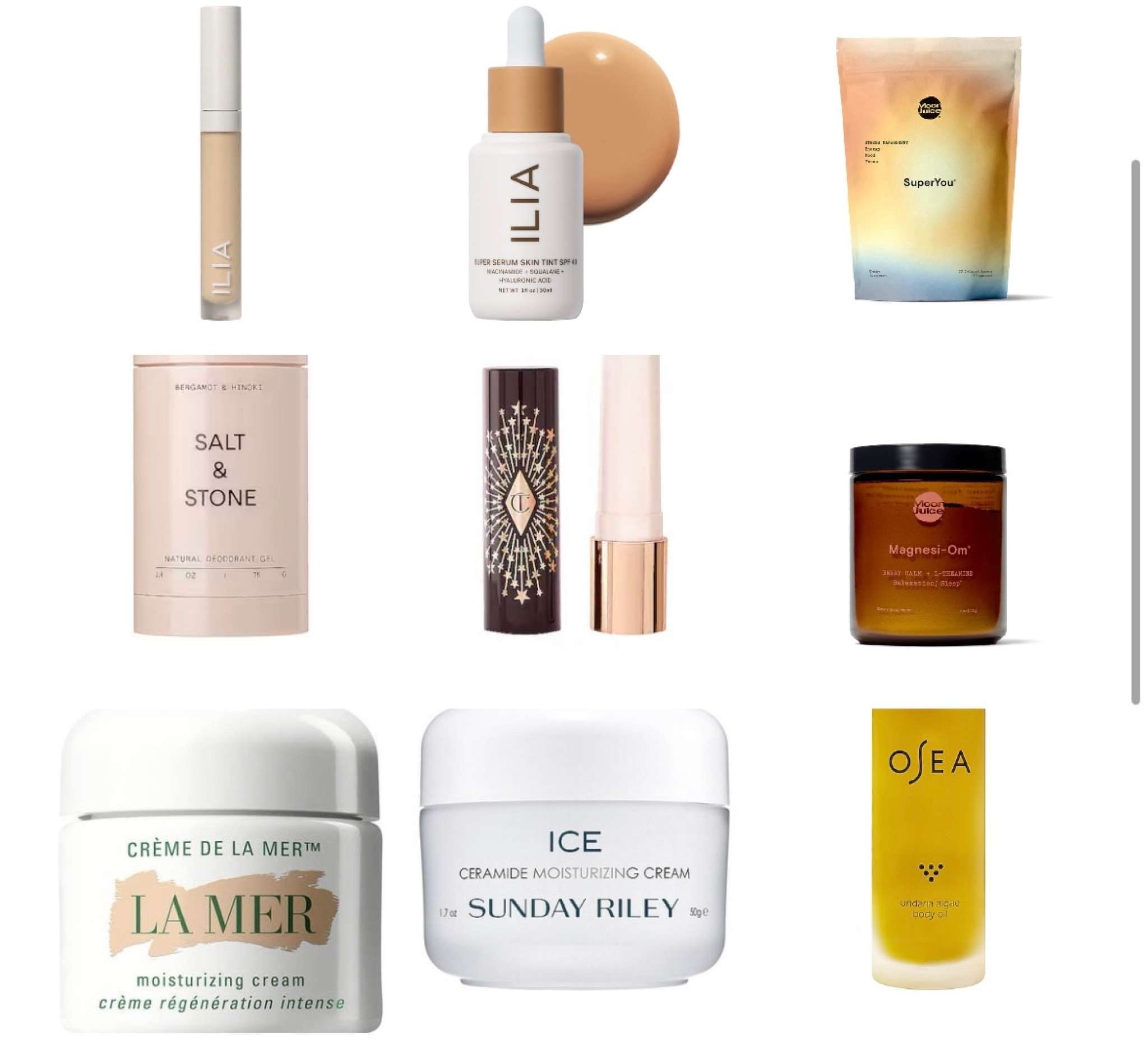 Beauty must haves ✨ 
Ilia, salt and stone, natural deodorant, moon juice, Sunday Riley, osea 

#LTKfindsunder100 #LTKfindsunder50 #LTKbeauty