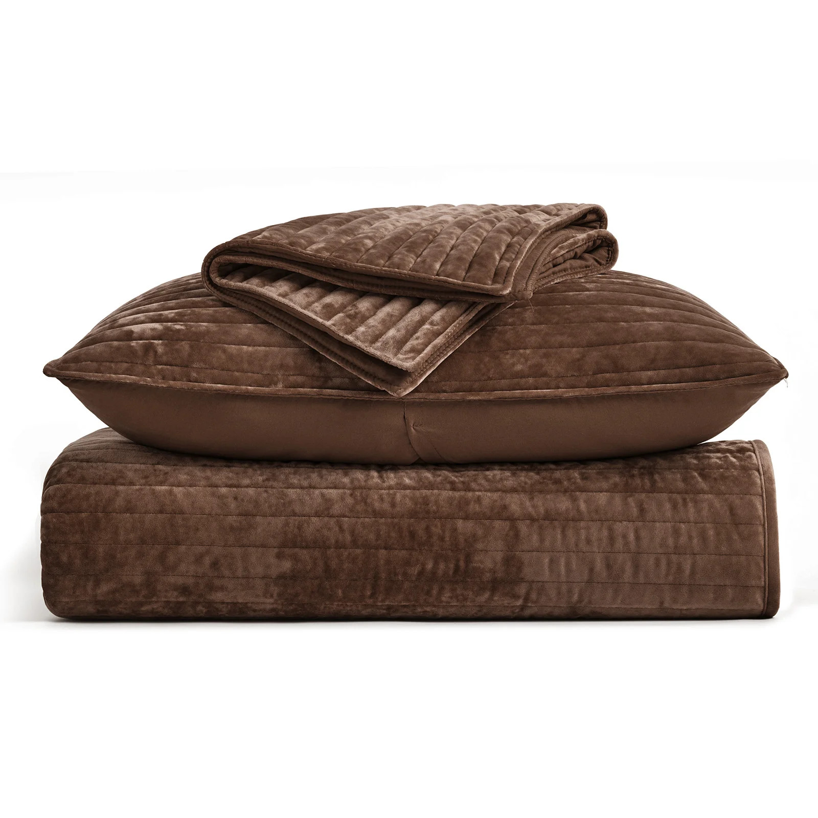 Striped Channel Velvet Quilt Set | Wayfair North America