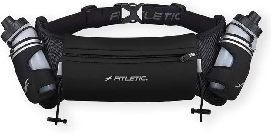 Fitletic Hydration Running Belt with Water Bottles for Men & Women – 2 Quick Flow 8oz Running W... | Amazon (US)