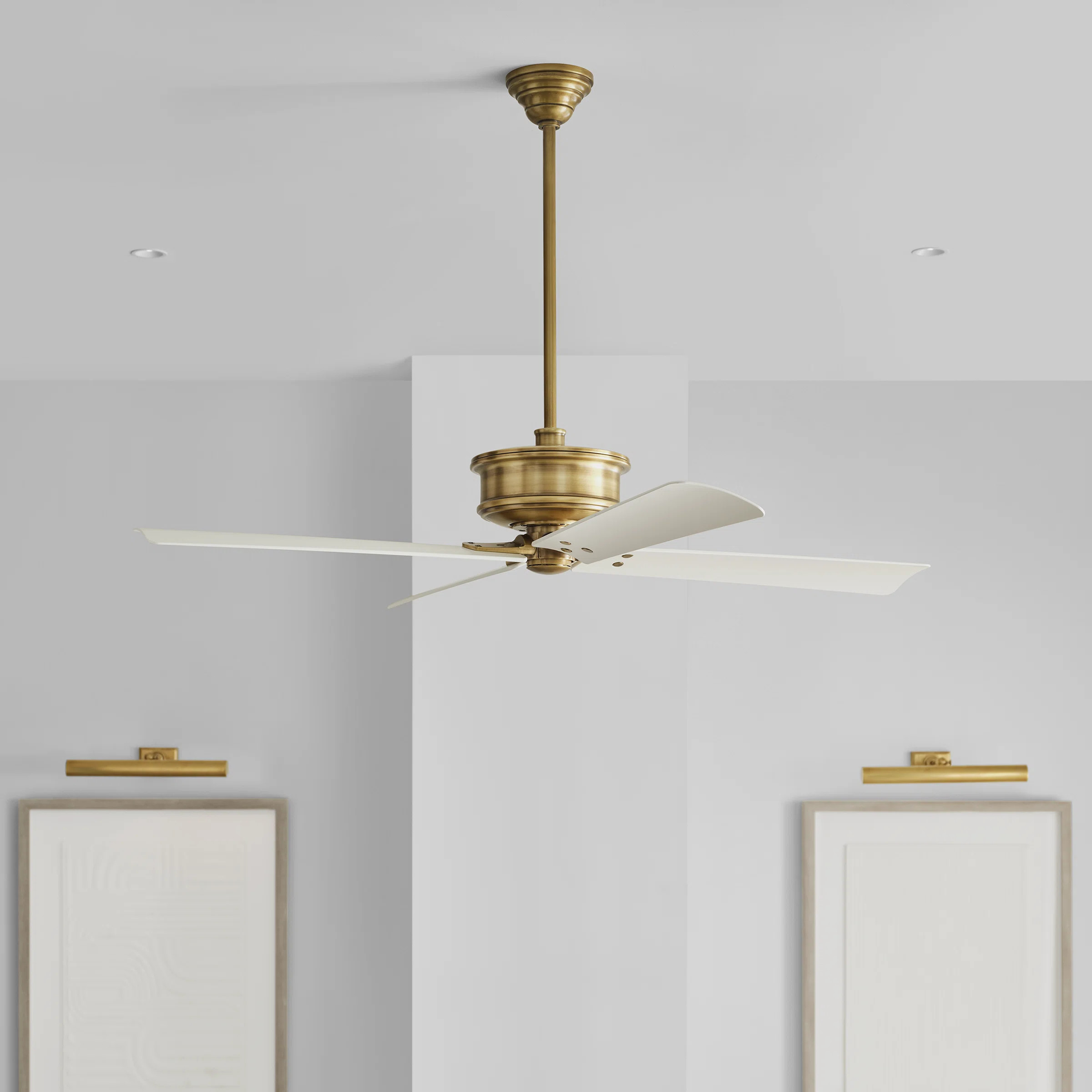 Subway 56" Indoor/Outdoor Antique Brass Ceiling Fan With Handheld Remote Control And Reversible M... | Perigold