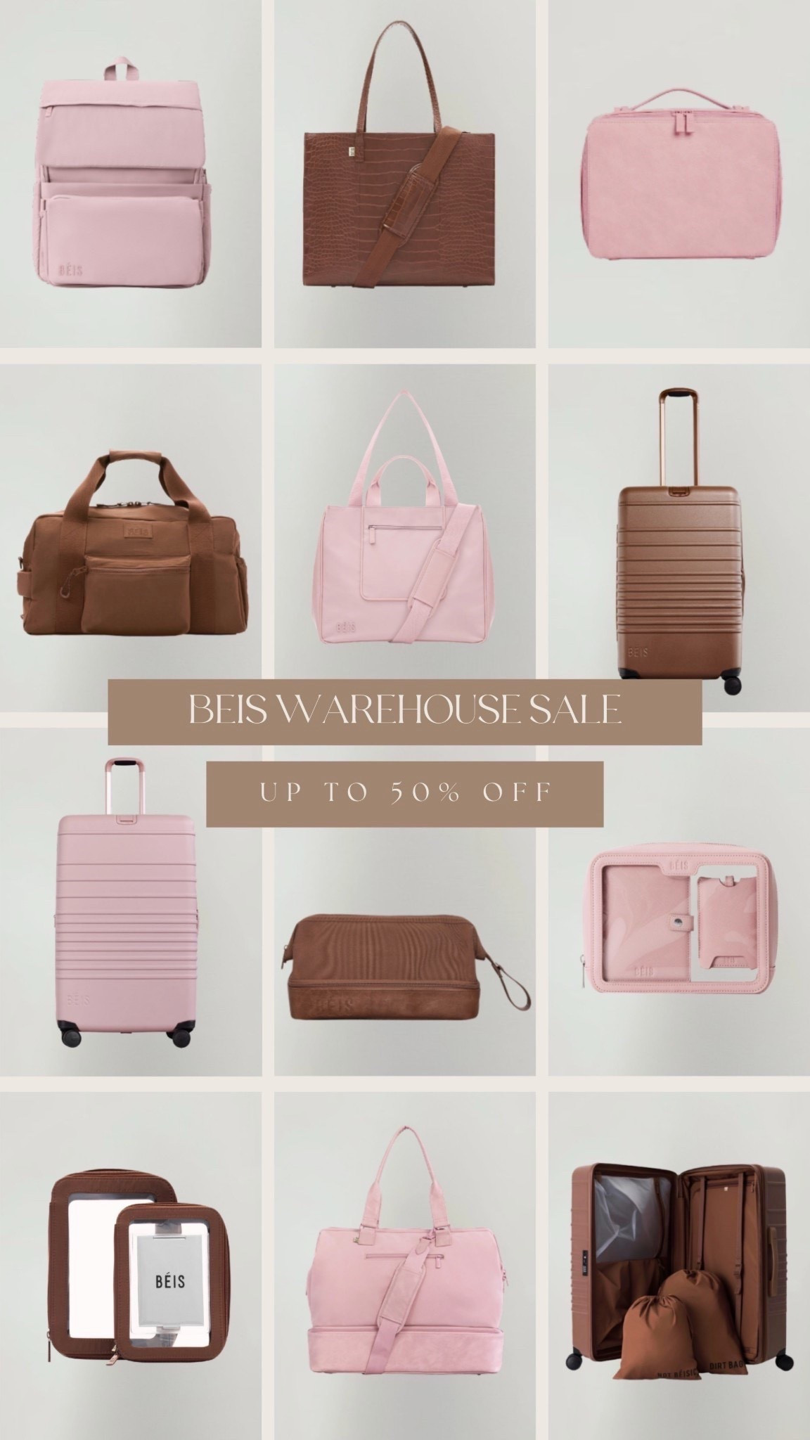 Béis is having the most unreal sale right now!! Get up to 50% off luggage, bags, and accessories during their virtual warehouse sale, now through the 22nd! (FB)

 @beistravel  
