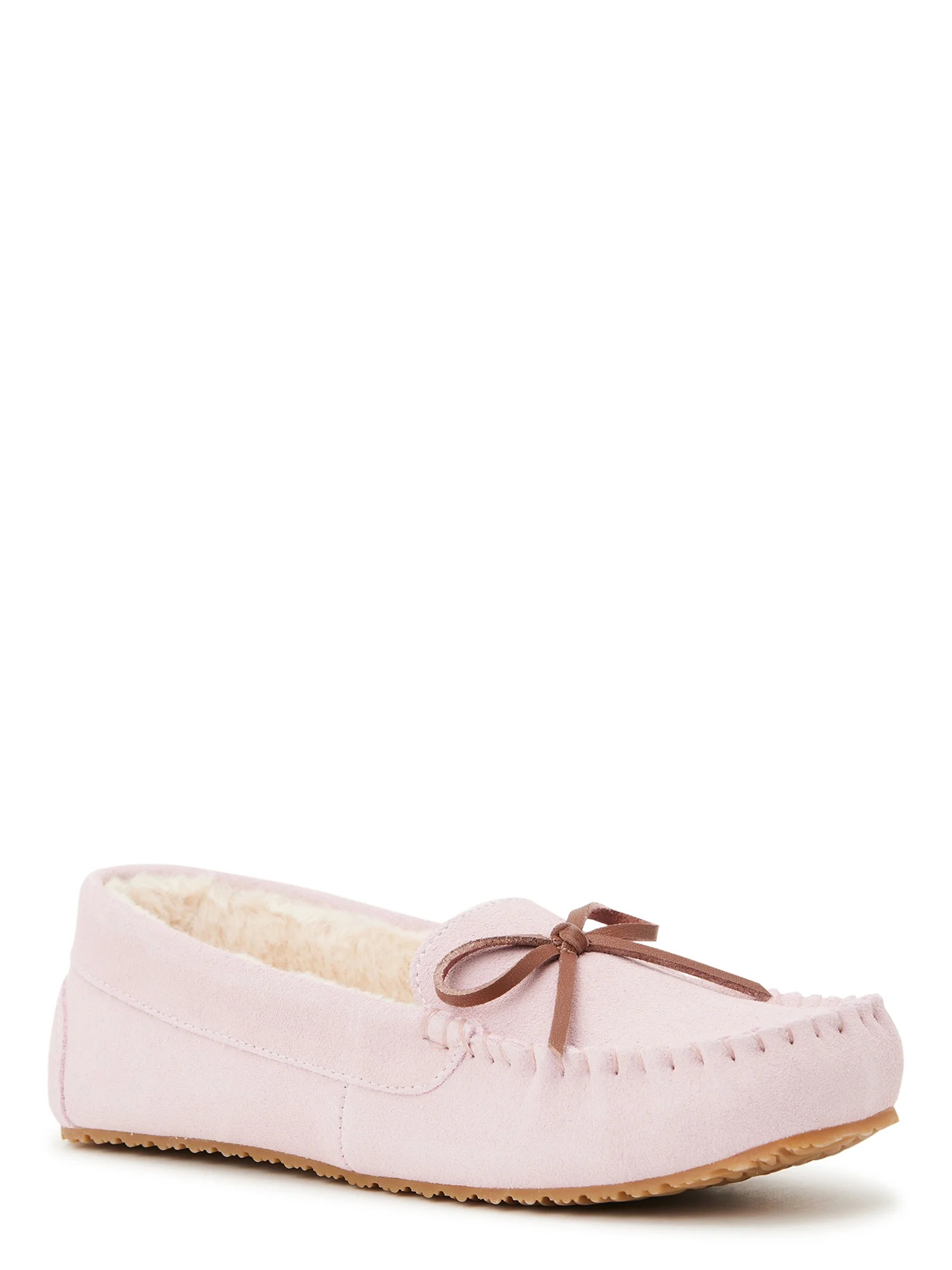 Joyspun Women's Suede Moccasins with Faux Shearling Lining, Sizes 6-11 | Walmart (US)