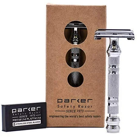 Parker 66R Butterfly Open Double Edge Safety Razor - 5 Premium Blades included | Walmart (US)