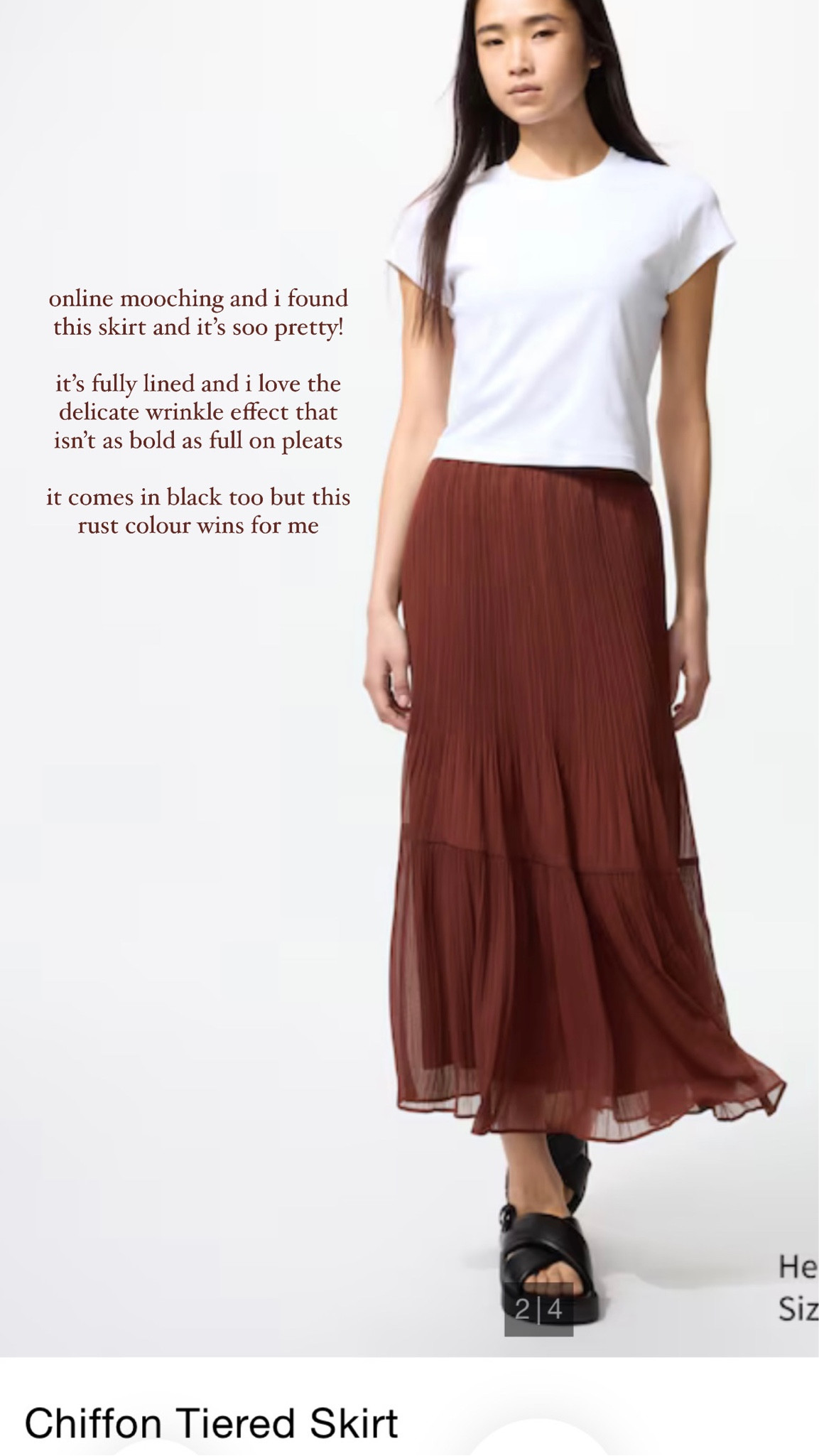 uniqlo, chiffon skirt, tiered skirt, pleated skirt, rust, burnt orange, deep brown, summer maxi skirt, beach skirt, holiday skirt, modest skirt, full length skirt, black

#LTKfindsunder50 #LTKeurope #LTKSeasonal