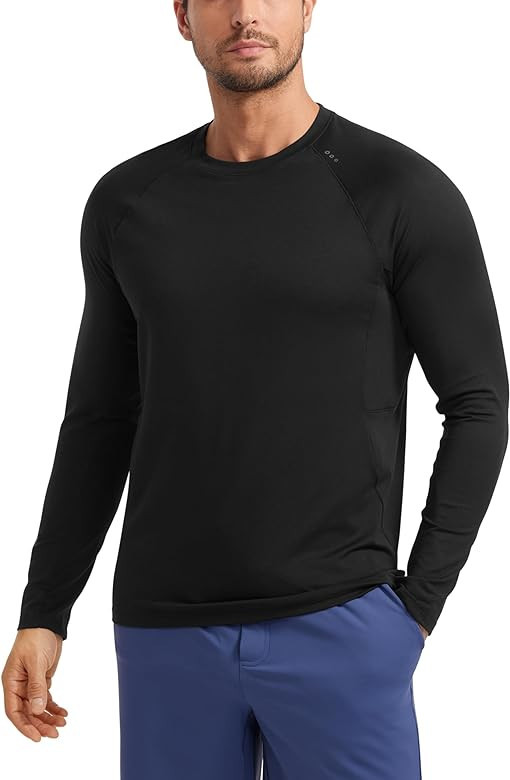 CRZ YOGA Mens Long Sleeve Tee Shirts Pullover Casual Lounge Shirts Quick Dry Running Gym Crew Nec... | Amazon (US)