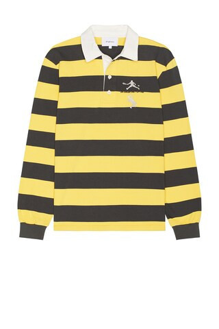 Palmes Society Rugby Shirt in Charcoal-yellow - Yellow. Size S (also in ). | FWRD 