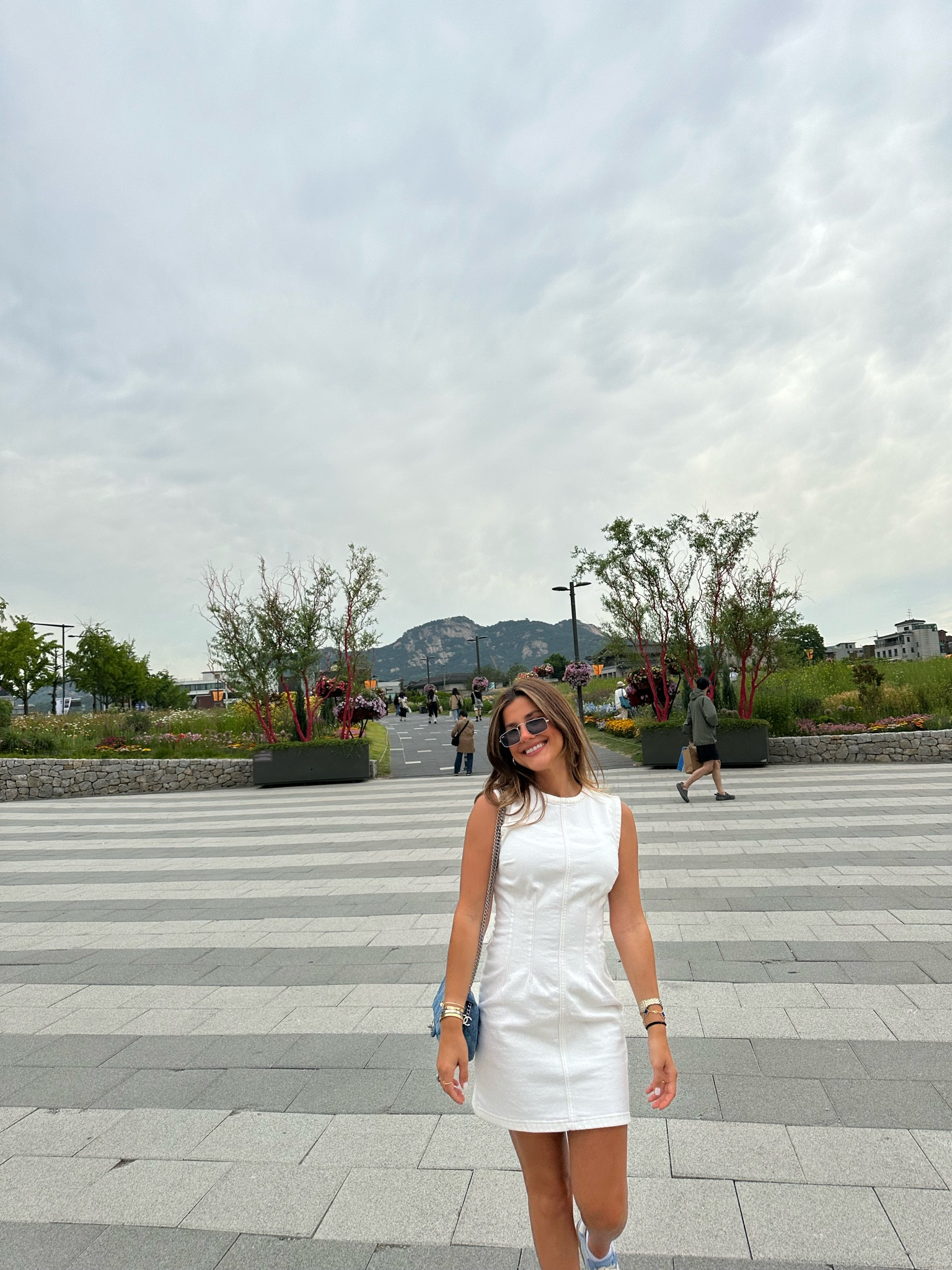Wore this ivory denim mini dress with the corset detailing around Seoul today - so cute and comfy! Wearing size xxs. Runs true to size. Super easy to pack and doesn’t wrinkle :) 

#LTKTravel #LTKStyleTip #LTKFindsUnder100