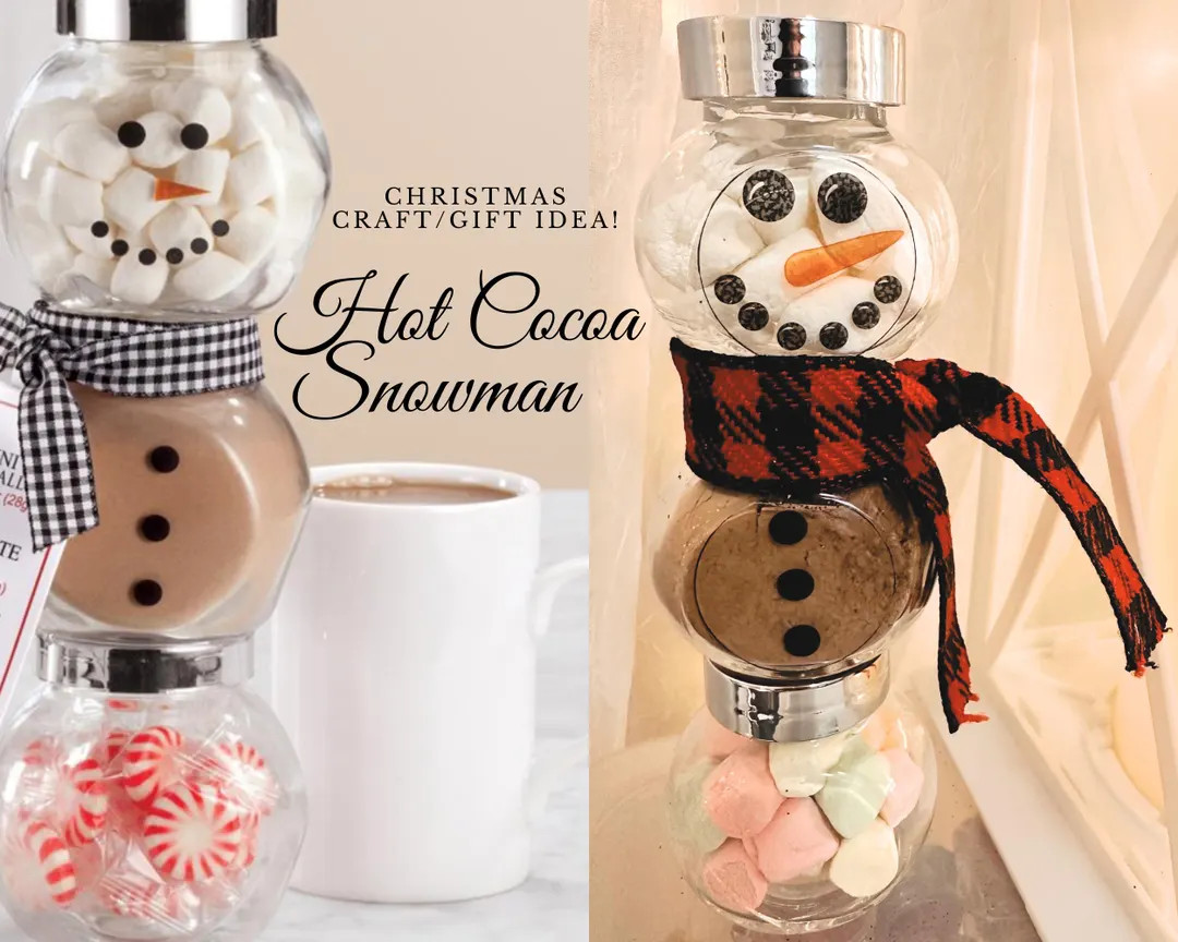 Hot Cocoa Stocking Stuffer Jar Gift Idea Snowman Candy Jars Christmas Party Favors Holiday DIY Sm... | Etsy (US)