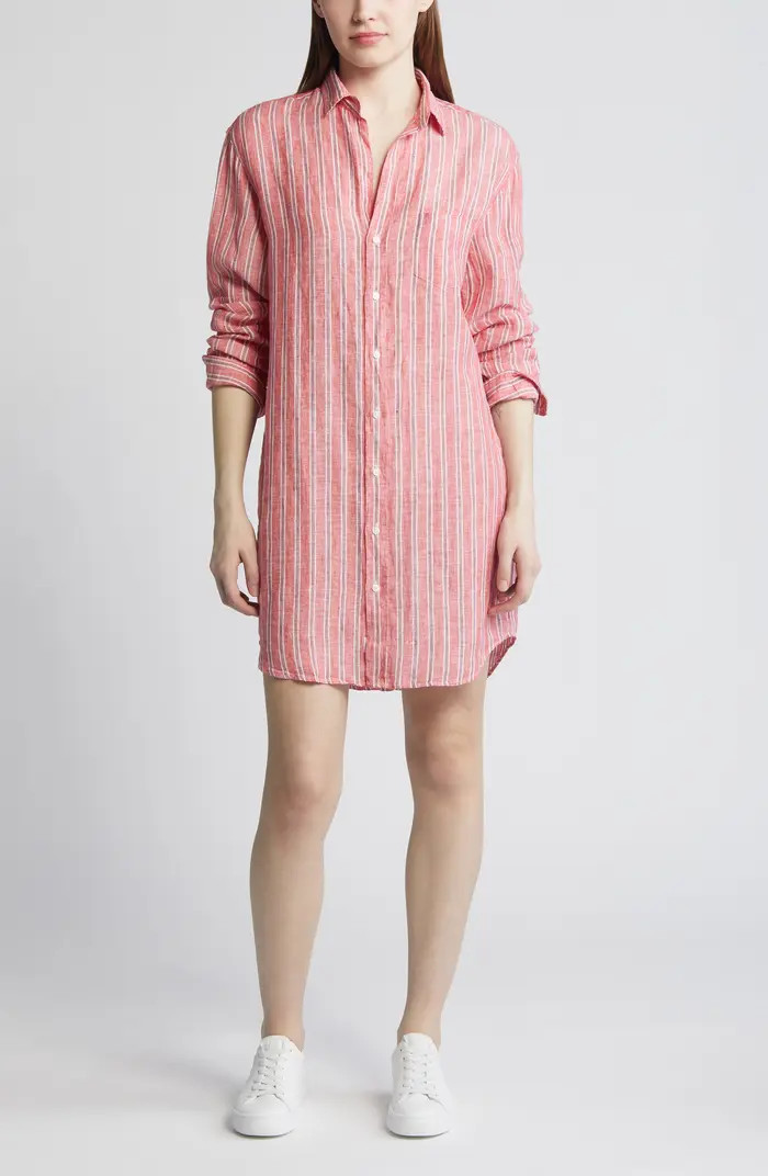 Frank & Eileen Mary Stripe Long Sleeve Linen Shirtdress | Nordstrom | Nordstrom