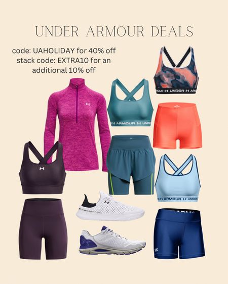 My go-to running & gym apparel and shoes are these pieces from Under Armour 😍 site is having a huge sale today! Use codes UAHOLIDAY for 50% off and code EXTRA10 for an additional 10% off today! 

#LTKfitness #LTKCyberWeek #LTKGiftGuide