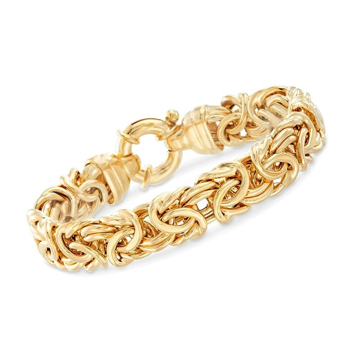 Ross-Simons Italian 24kt Gold Over Sterling Silver Byzantine Bracelet | Amazon (US)