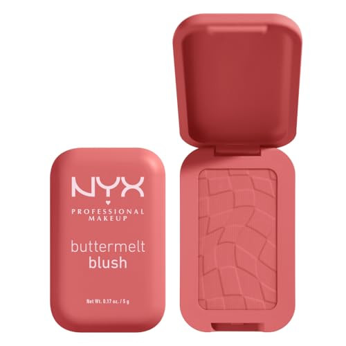 NYX PROFESSIONAL MAKEUP Buttermelt Powder Blush, Fade and Transfer-Resistant Blush, Up to 12HR Make Up Wear, Vegan Formula - Feeling Butta | Amazon (US)
