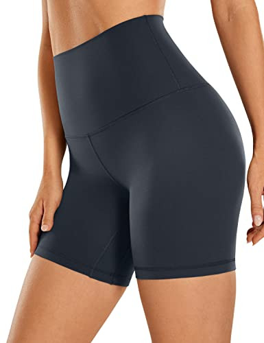 CRZ YOGA Super High Waisted Butterluxe Womens Biker Shorts 6 Inches - Buttery Soft Workout Yoga Shorts Over Belly True Navy XX-Small | Amazon (US)