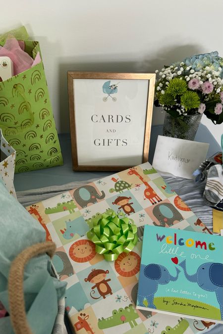 Closer look at the gift table sign and florals - I did one on each end! 

#LTKFindsUnder50 #LTKHome #LTKParties