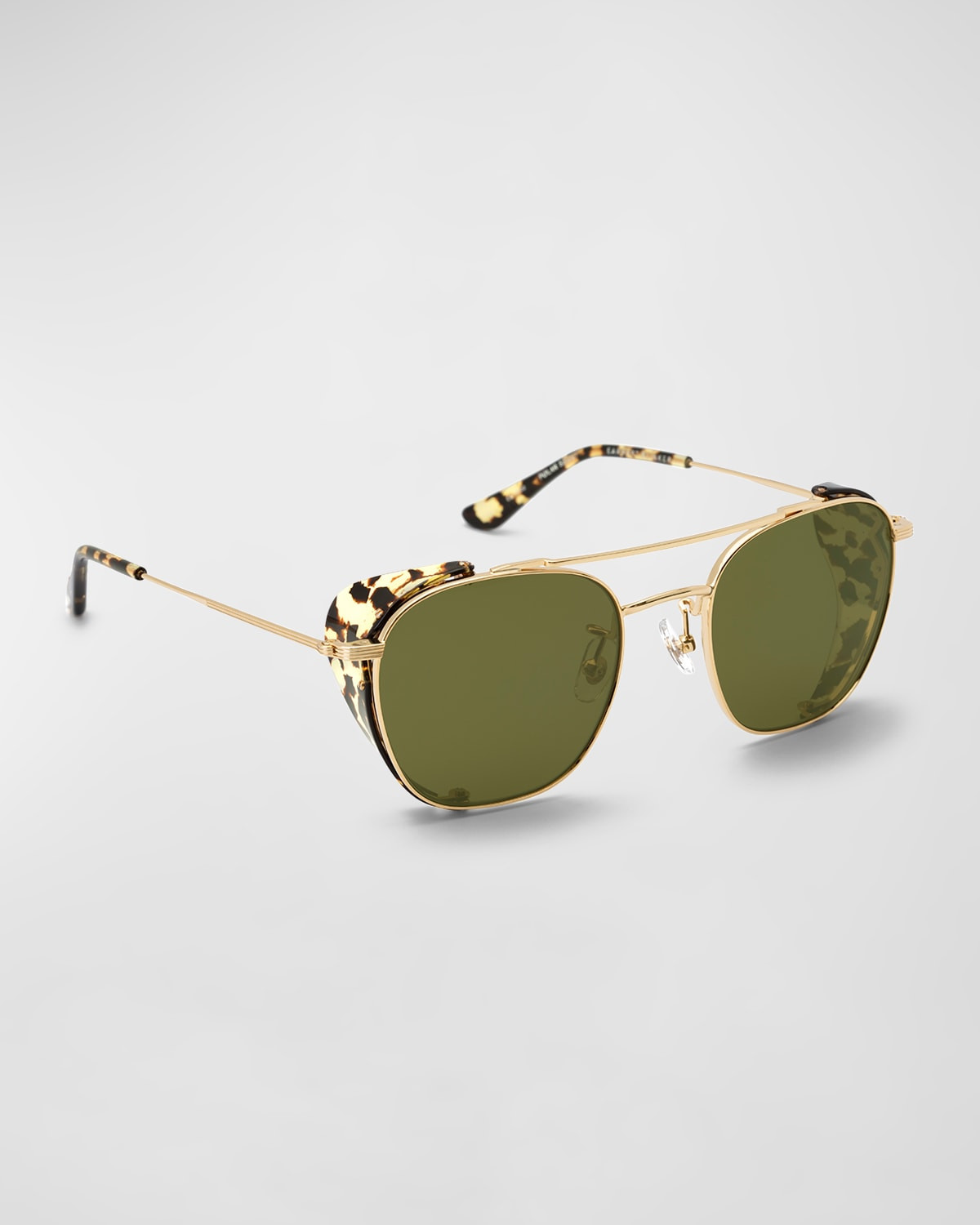 Earhart Blinker Metal Aviator Sunglasses w/ Side Shields | Neiman Marcus