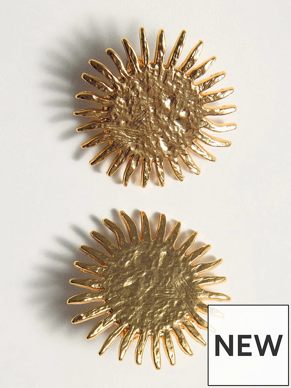 Mango Sun Design Earrings - Gold | Very (UK)
