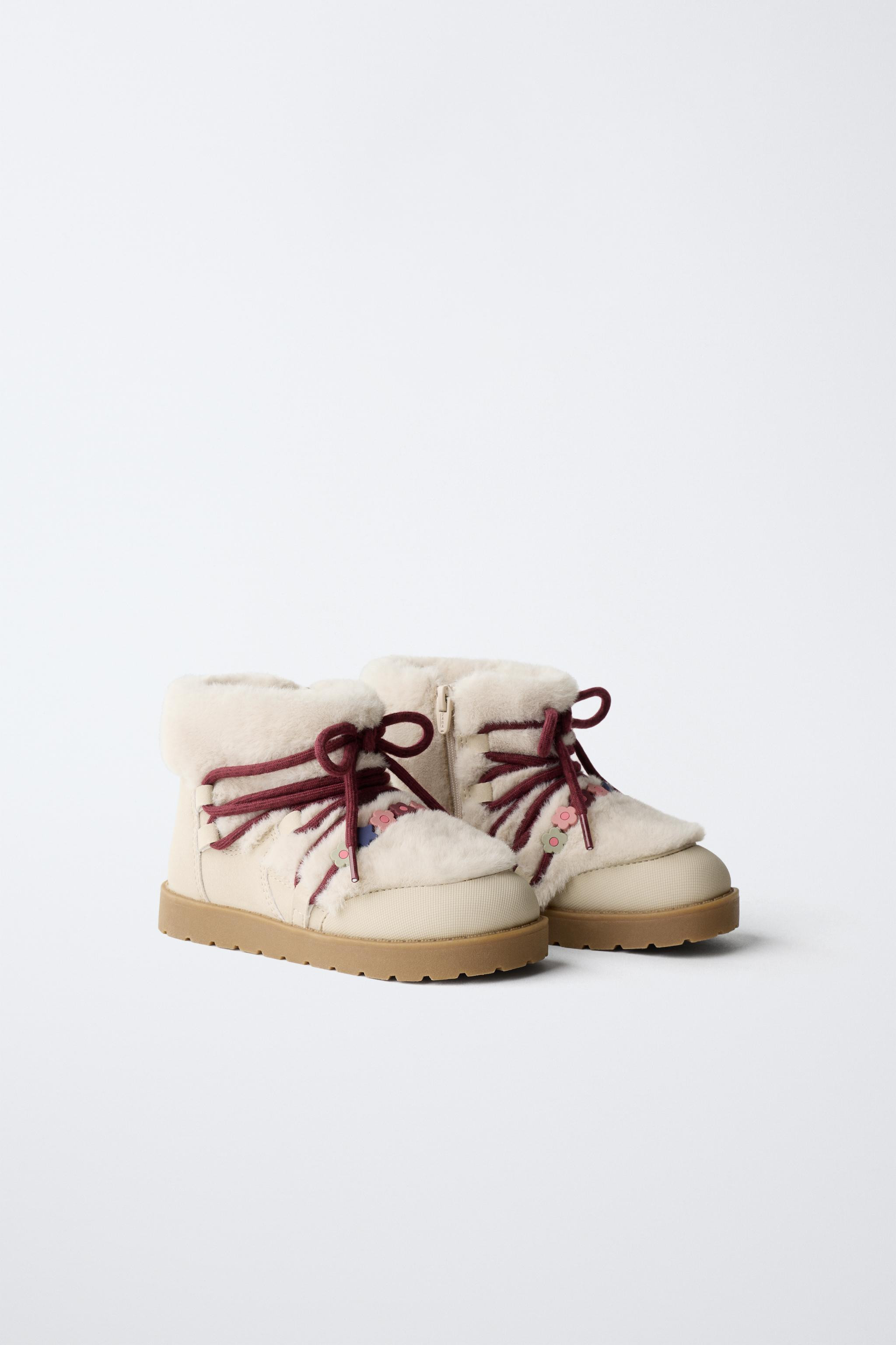 BEADED FUR-LINED BOOTS | Zara US