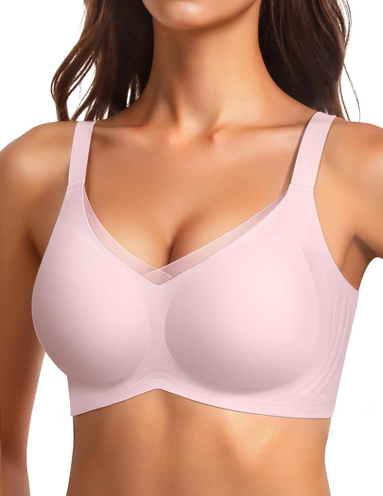 Vertvie Wireless Bras for Women No Underwire Supportive Mesh Crossover Bra Seamless Push Up Full ... | Amazon (US)