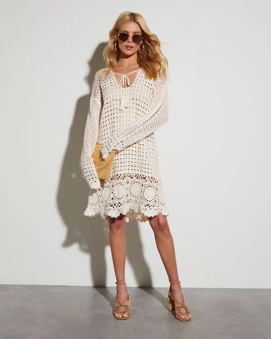 Island Life Crochet Coverup Dress | VICI Collection