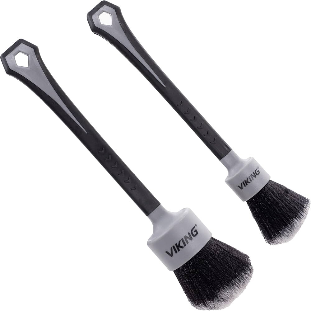 VIKING Car Detailing Brush Set for Car Cleaning Kit, Super-Soft Bristles for Interior Detail, Bla... | Amazon (US)