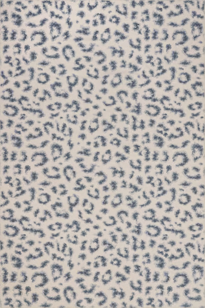 Blue Tessa Leopard Washable 8' x 10' Area Rug | Rugs USA