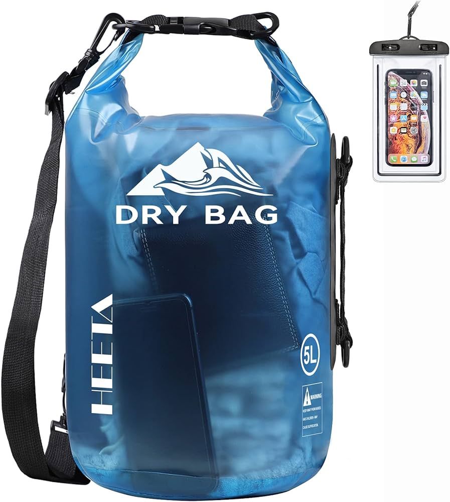 HEETA Waterproof Dry Bag for Women Men, 5L/10L/20L/30L/40L Roll Top Lightweight Dry Storage Bag B... | Amazon (US)