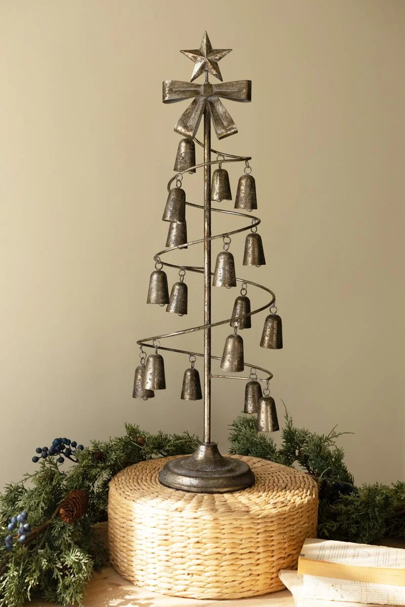 METAL CHRISTMAS TREE WITH BELLS, BOW AND STAR | Wayfair North America
