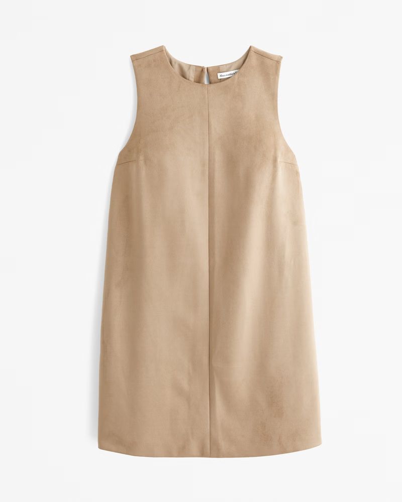 High-Neck Faux Suede Mini Dress | Abercrombie & Fitch (US)