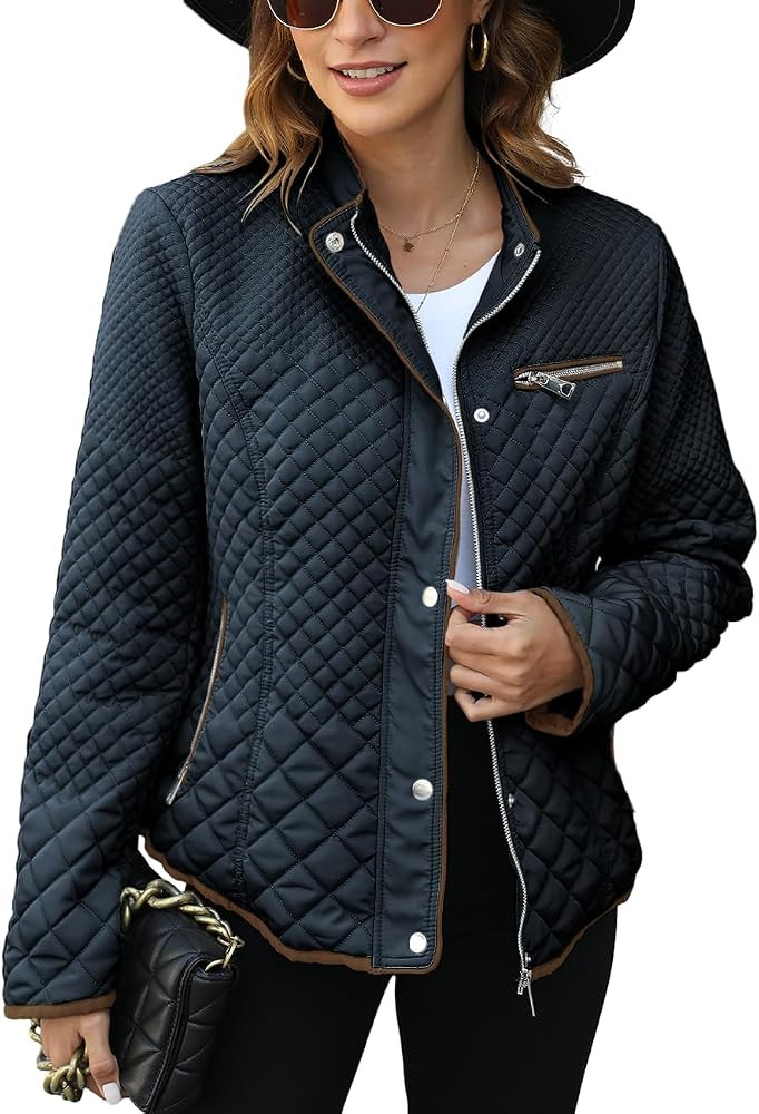 Bellivera Women's Fleece-Lined Diamond Quilted Puffer Jacket Winter Coat | Amazon (US)
